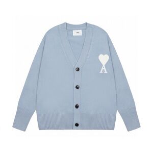 Ami Sky Blue Cardigan with Heart Detail